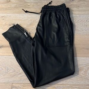 Faux Leather Joggers